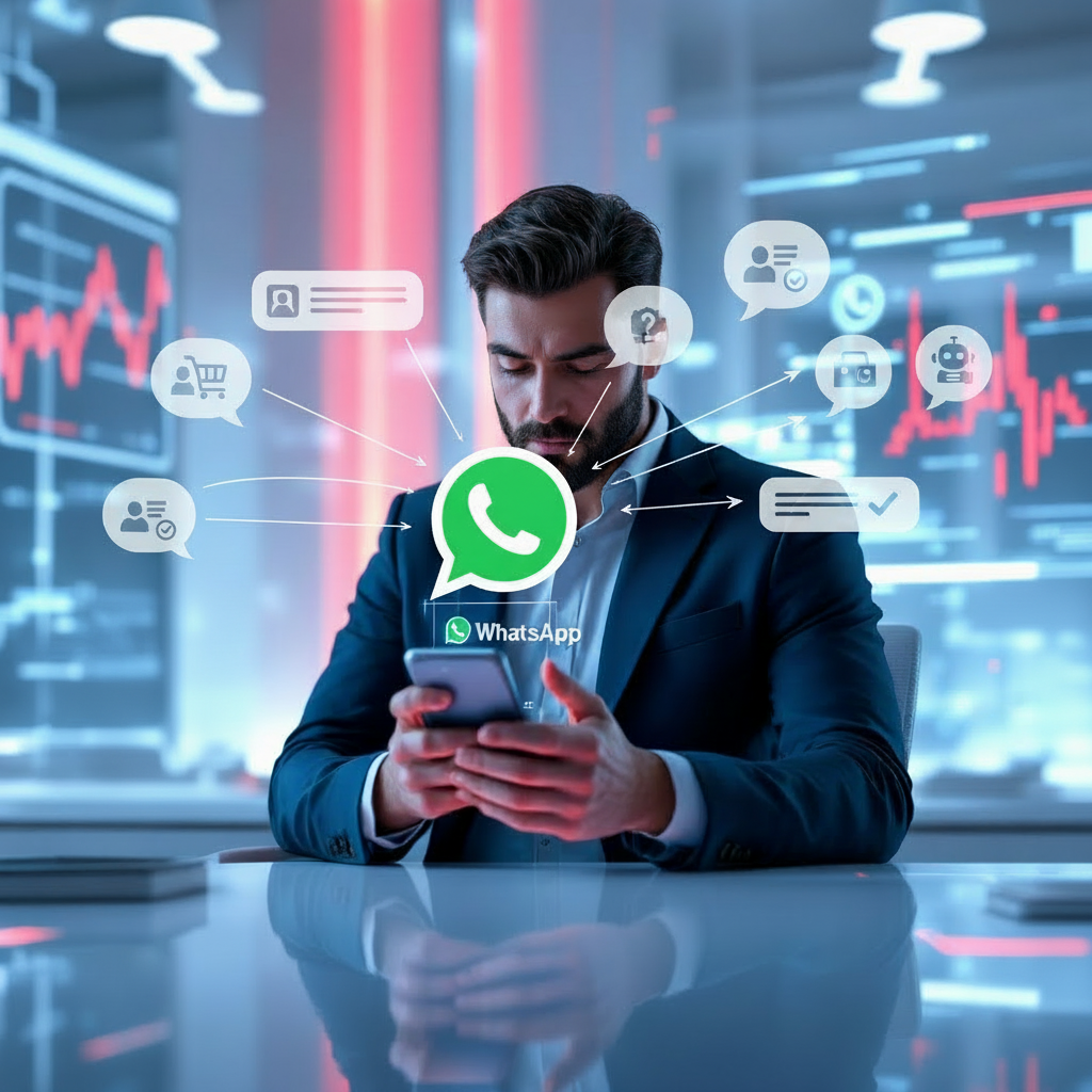 Empresário utilizando Automação de IA para WhatsApp